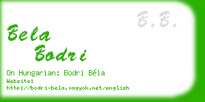 bela bodri business card