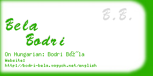 bela bodri business card